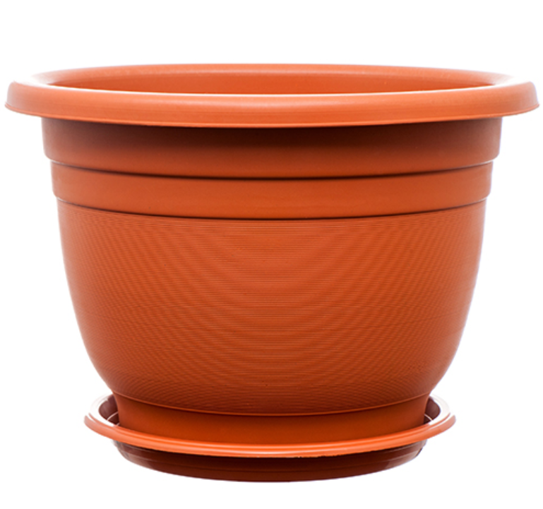 86517 PLANTER ROUND PLASTIC 14.75" W/TRAY (12/PK)
