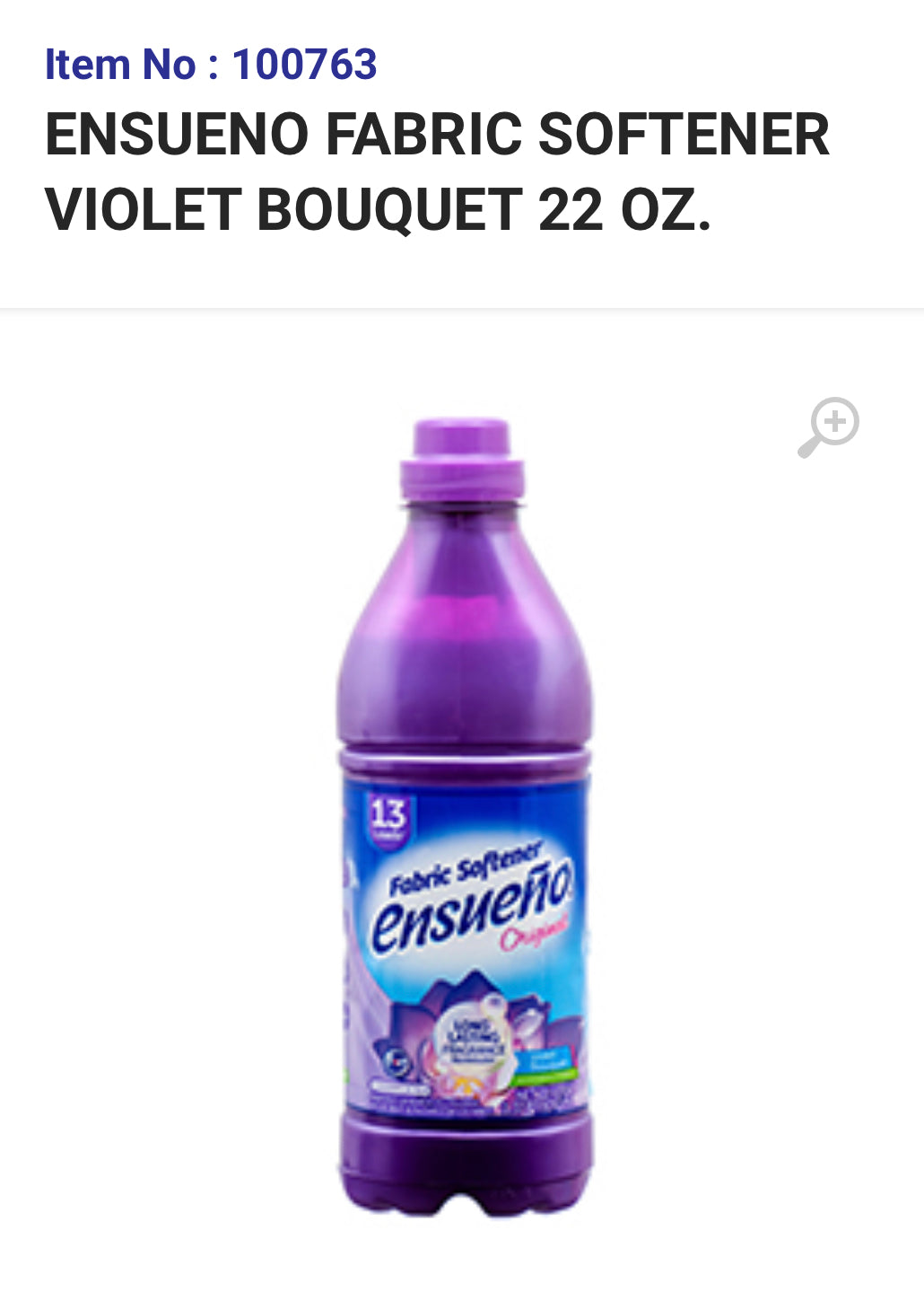 100763 ENSUENO FABRIC SOFTENER VIOLET BOUQUET 22 OZ (12/PK)