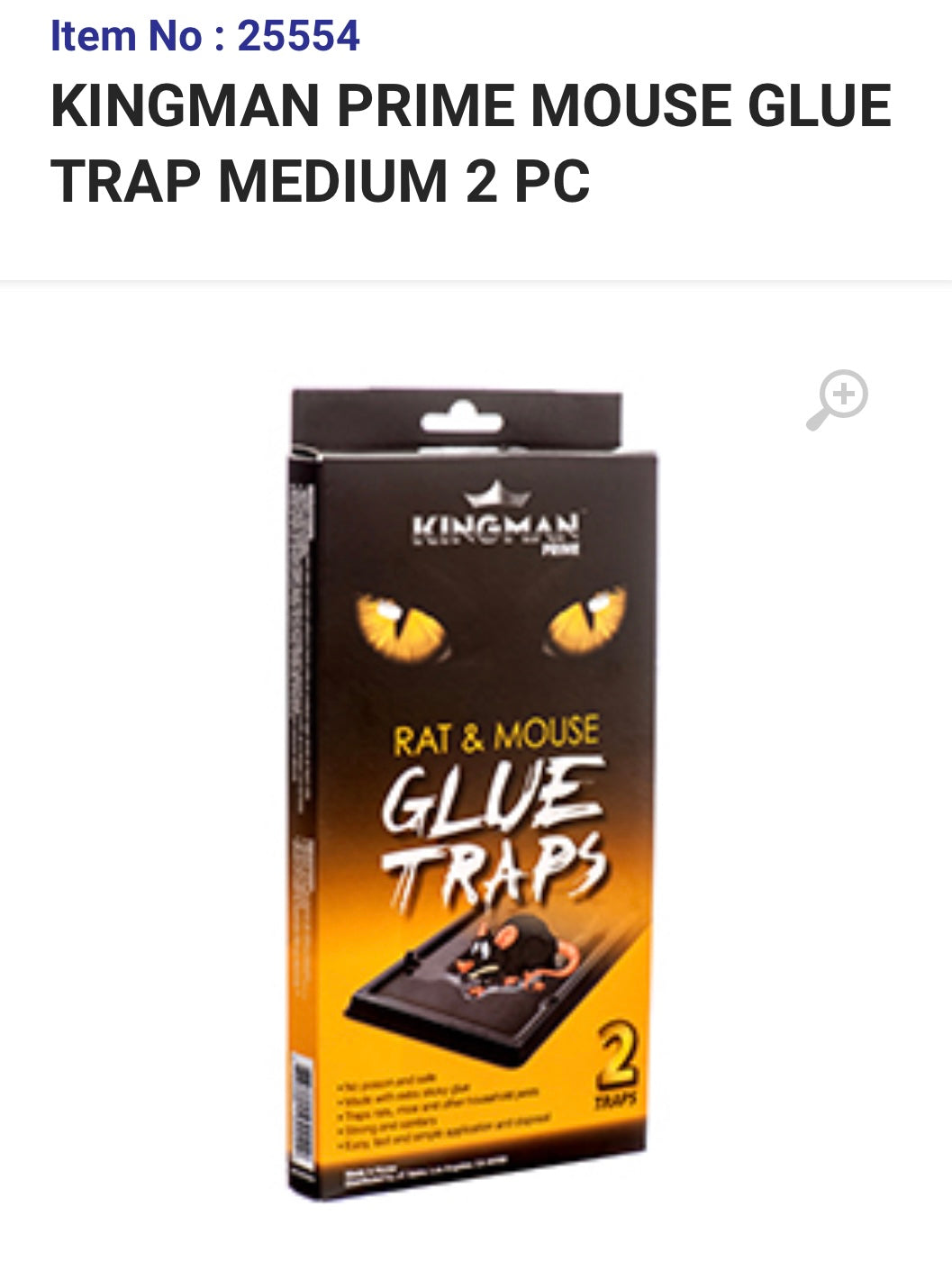 25554 KINGMAN PRIME MOUSE GLUE TRAP MEDIUM 2 PC (12/CS)