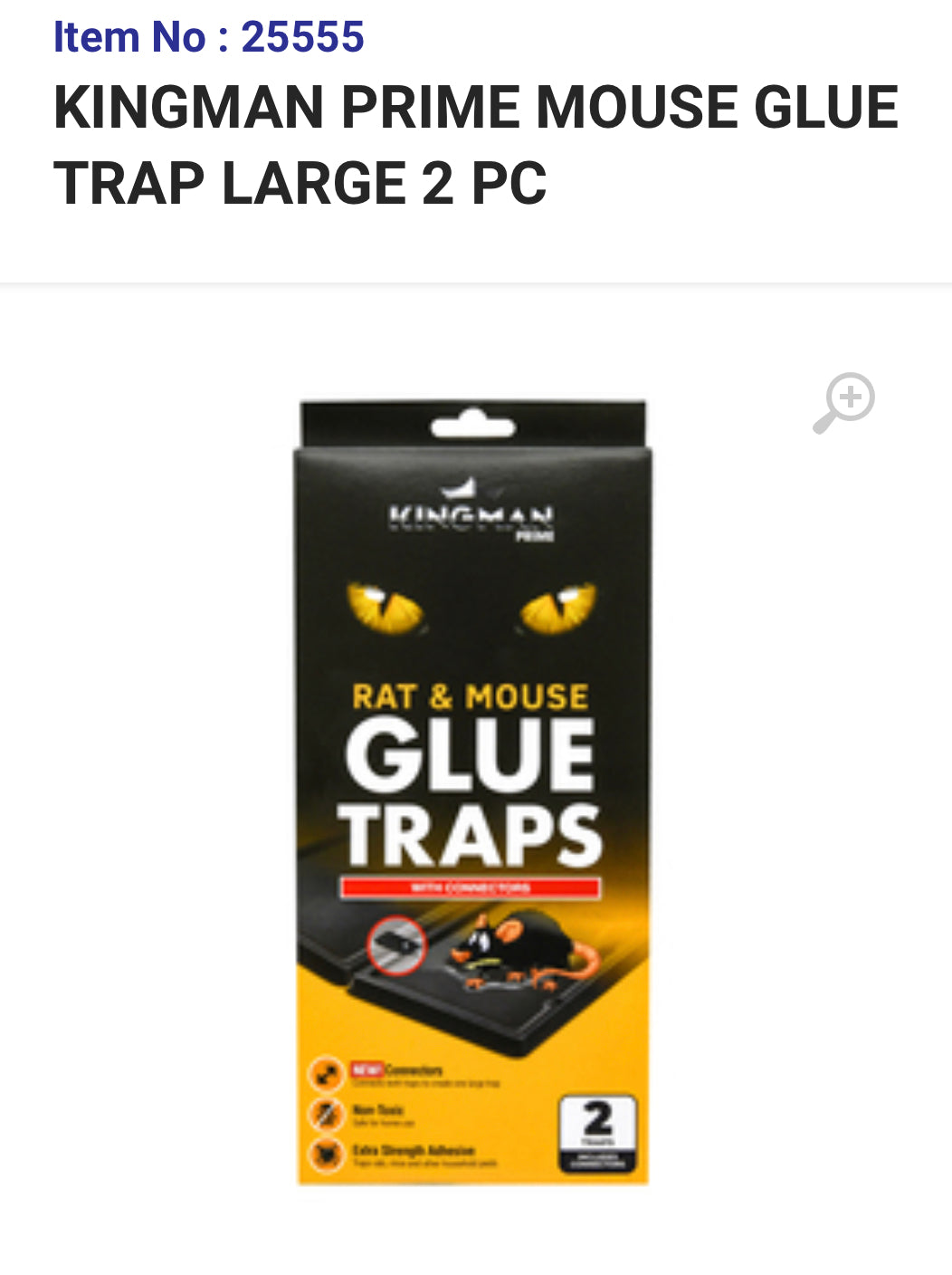 25555 KINGMAN PRIME MOUSE GLUE TRAP LARGE 2 PC (12/CS)