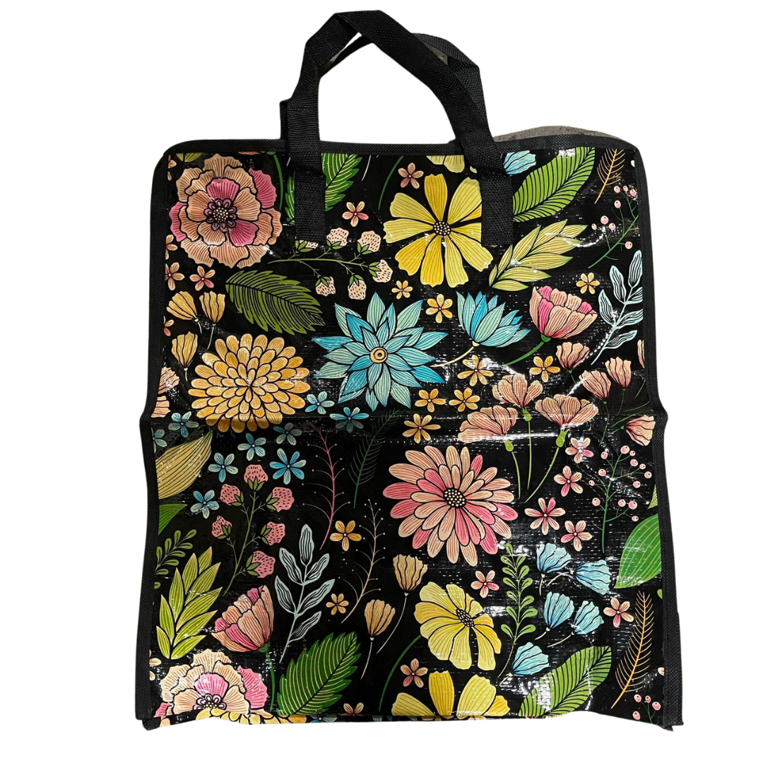 40451805 18X16X7" FLOWER PRINTED PP WOVEN BAG (12pcs)