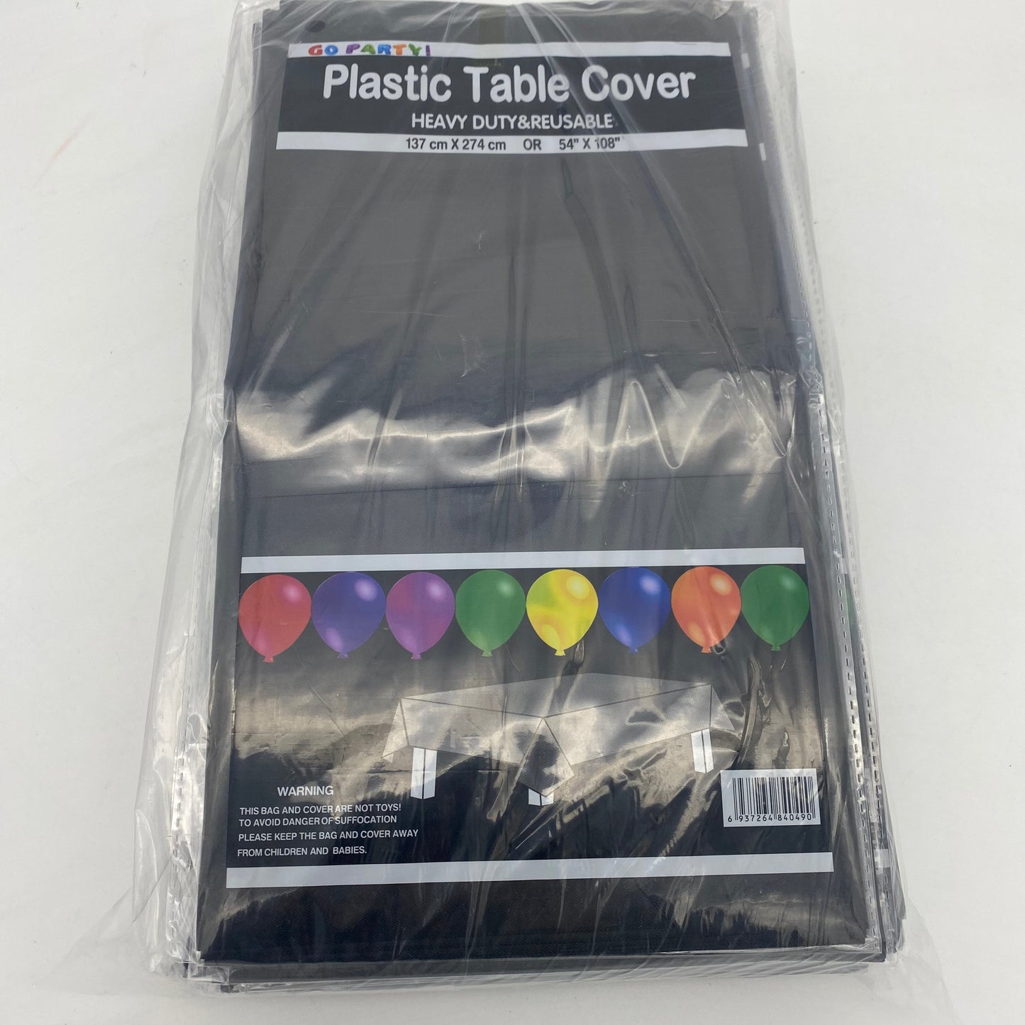 30015 TABLE COVER: 54" X 108" RECTANGULAR: BLACK (12/DZ)