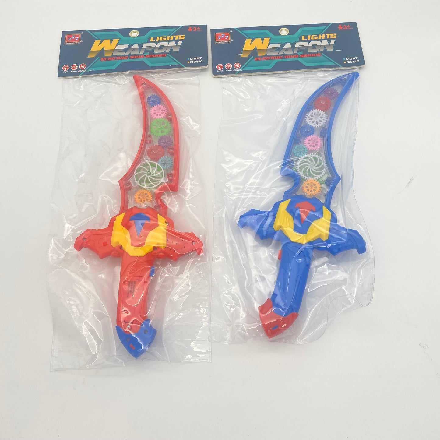 JR3864-DZ 15.7” Transparent Gear Sword with light and Sound (12pcs)