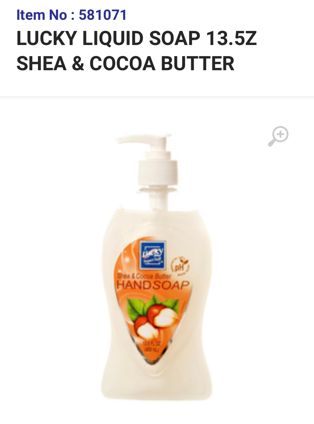 581071 LUCKY LIQUID SOAP 13.5Z SHEA AND COCOA BUTTER (12/pk)