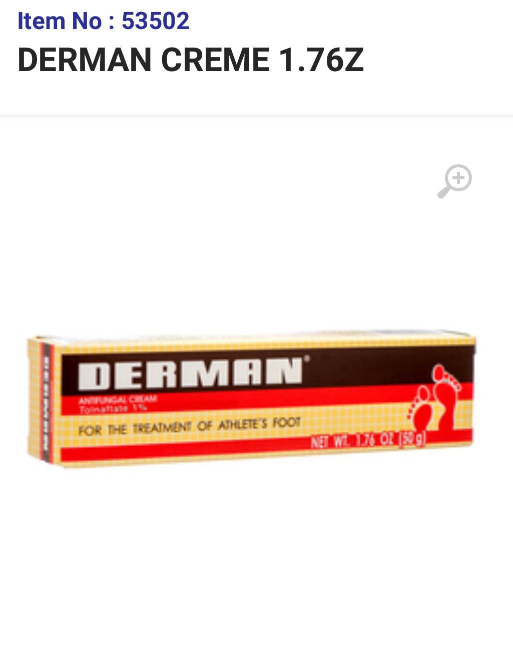 53502 DERMAN CREME 1.76Z (6/PK)