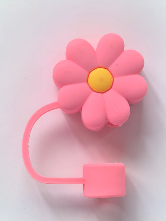 SC-FLW01-PK STRAW COVER FLOWER PINK (12/DZ)
