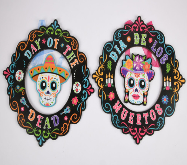 139789 HH HALLOWEEN WOODEN WALL DECO W/ASST COLOR  (24/PK)