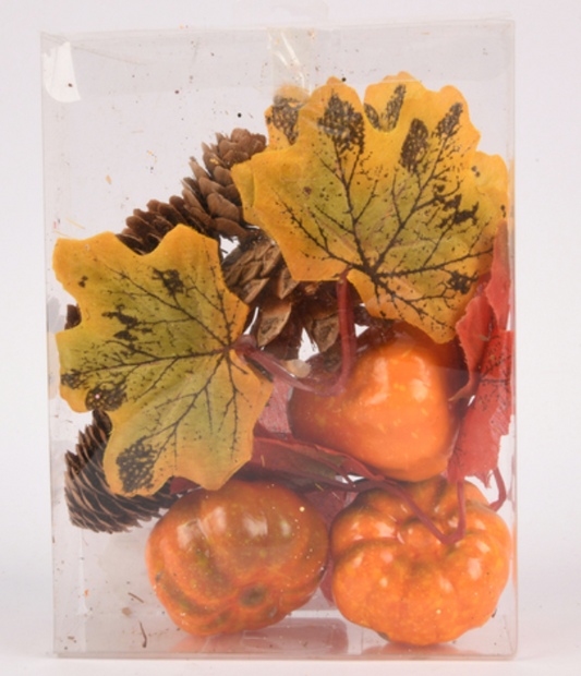 140559 HT THANKSGIVING ARTIFICIAL FLOWER DECORATION MIXED W/PVC BOX (36/pk)