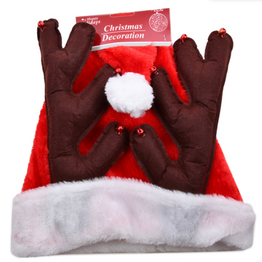 104291 HX HAT W/ PLUSH & ANTLER (24/PK)