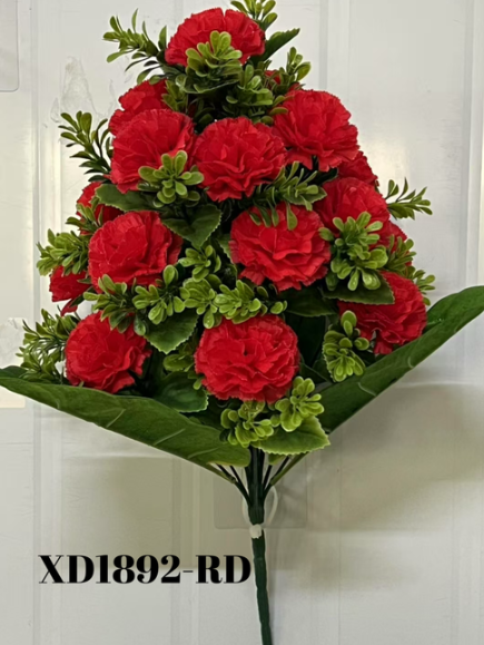 XD1802-RD CARNATION BOUQUET BUSH X18 (12/INNER)