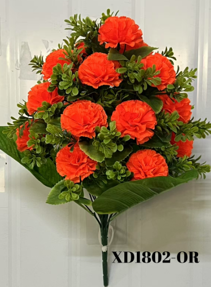 XD1802-OR CARNATION BOUQUET BUSH X18 (12/INNER)