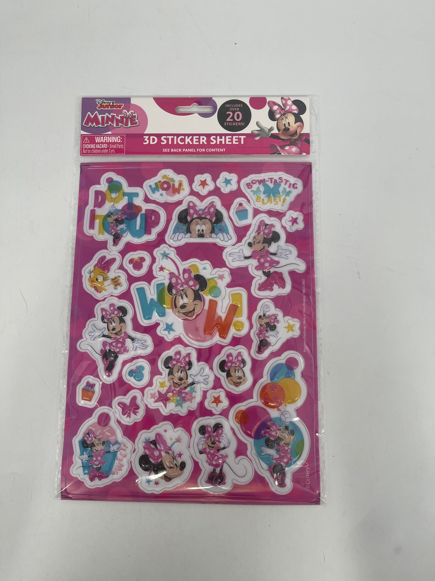 Minnie Bowtique Raised Sticker Sheet in Poly Bag with a Header Card In Counter Display (24pcs)