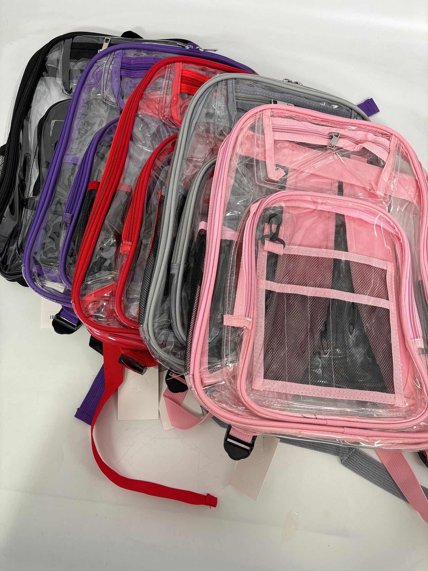 Z-16570 Backpack Clear (Purple-Gray-Pink-Red-Black) (24pcs)