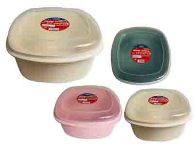 15825A Square Food Container, 3 Asst Colors. Size: 10" x 10" x 5.25" (60/CS)