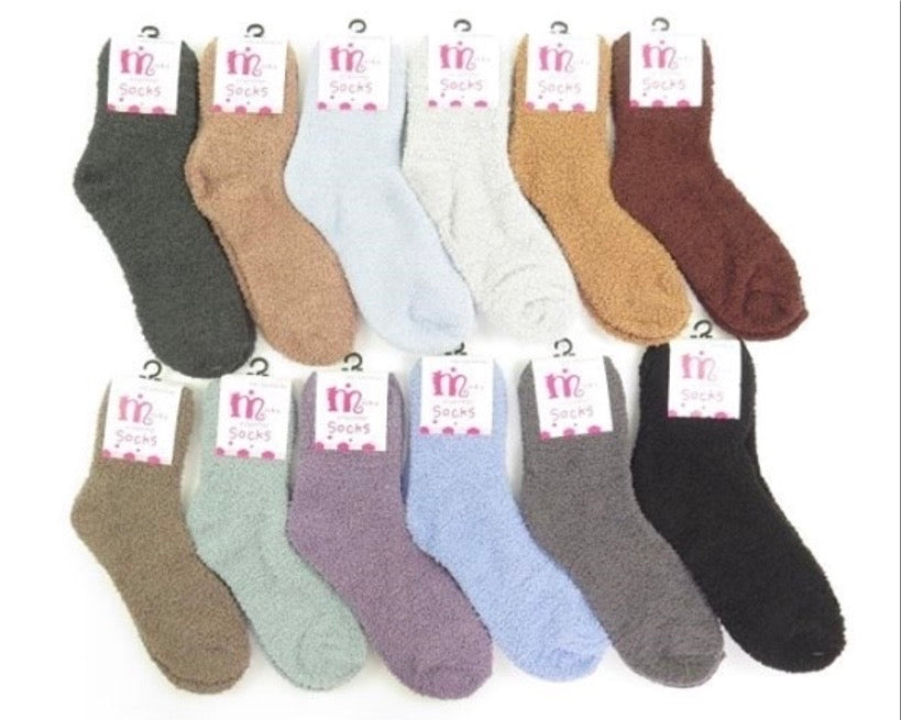 SO383 WINTER COZY SOCKS SOLID (12pcs) (32dz/case)