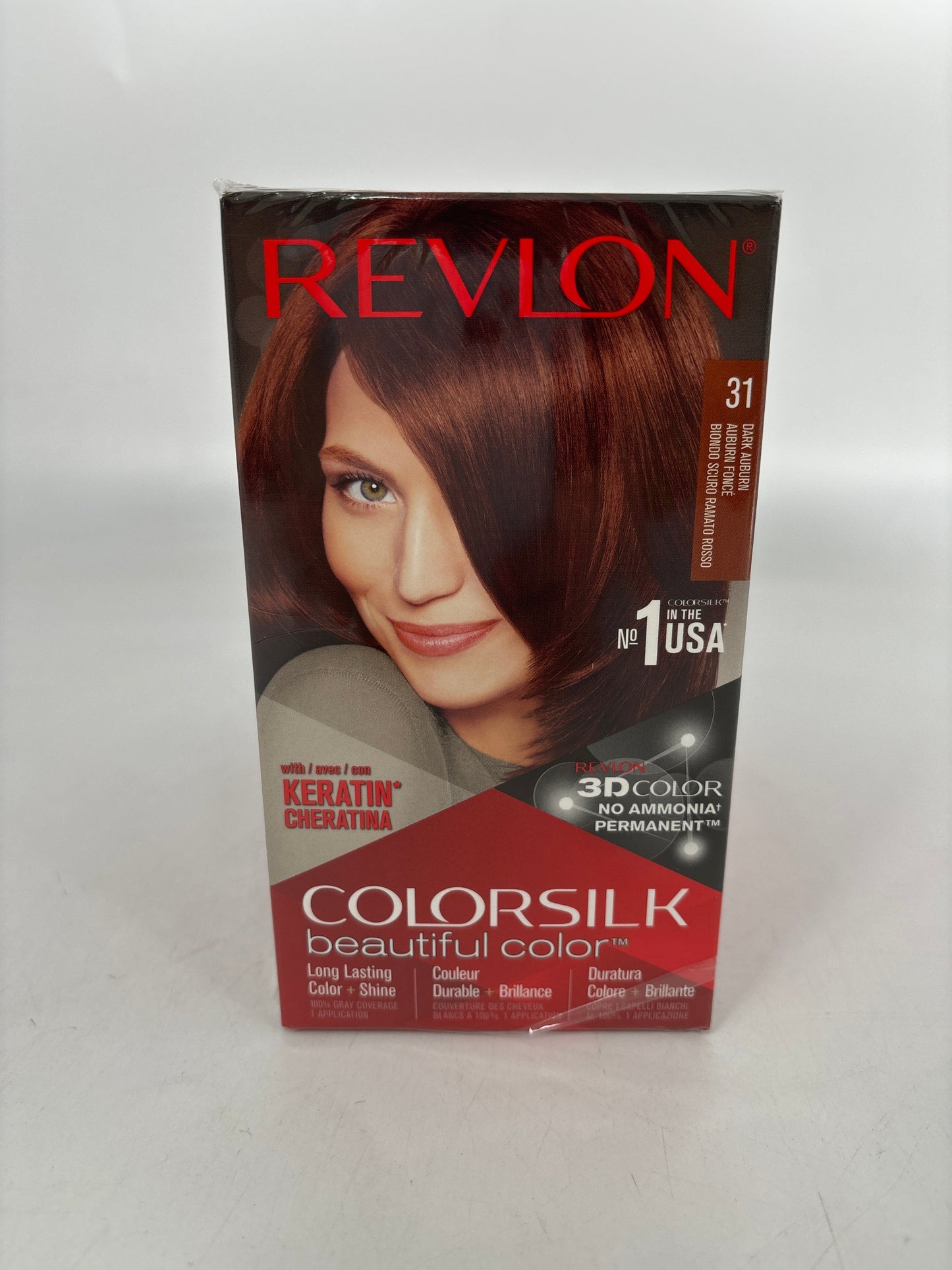 69578 Color Silk Hair Color 1pk #31 Dark Auburn  (12)