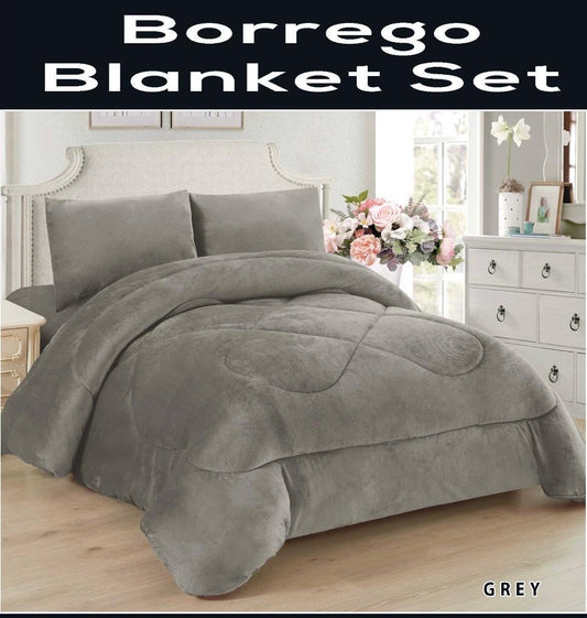 4510CAL SOLID  BORREGO BLANKET CALKING  SIZE -GREY    (7pcs)