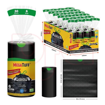 30182 MegaTuff Drawstring Flex 30Gal 6CT (24/CS)