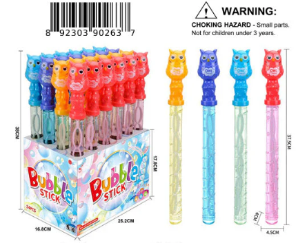 390263 14.75"4/A OWL BUBBLE STICK (24/PK)