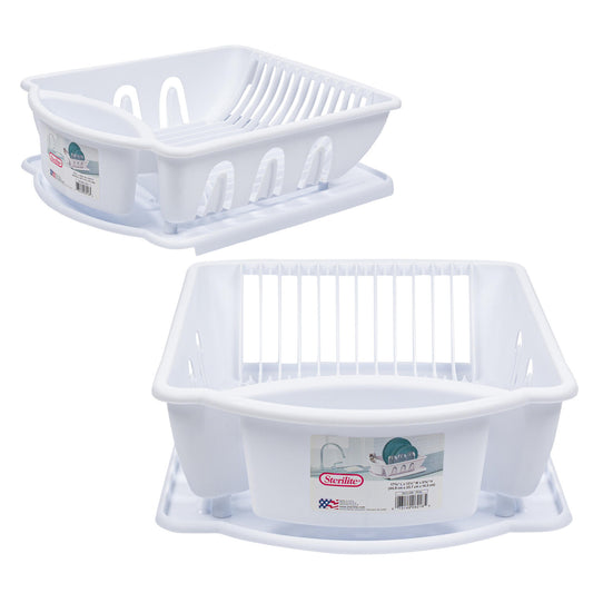 39571 Sterilite 2pc Dish Drainer Set - White (6/CS)