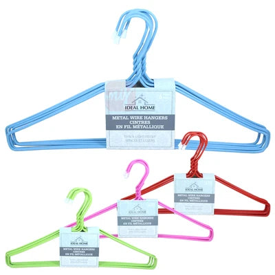 45030 Ideal Home 6 Pack Metal Hanger Assorted Colors (24/CS)