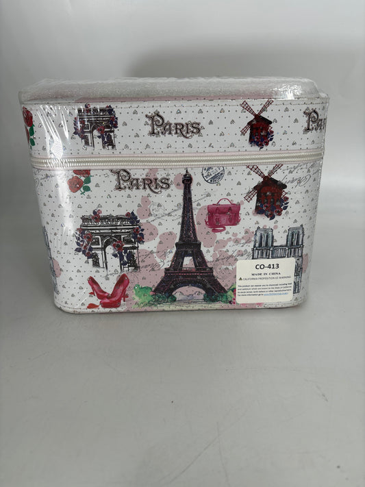 CO-413  3PCS Cosmetic Case  Paris White (1)