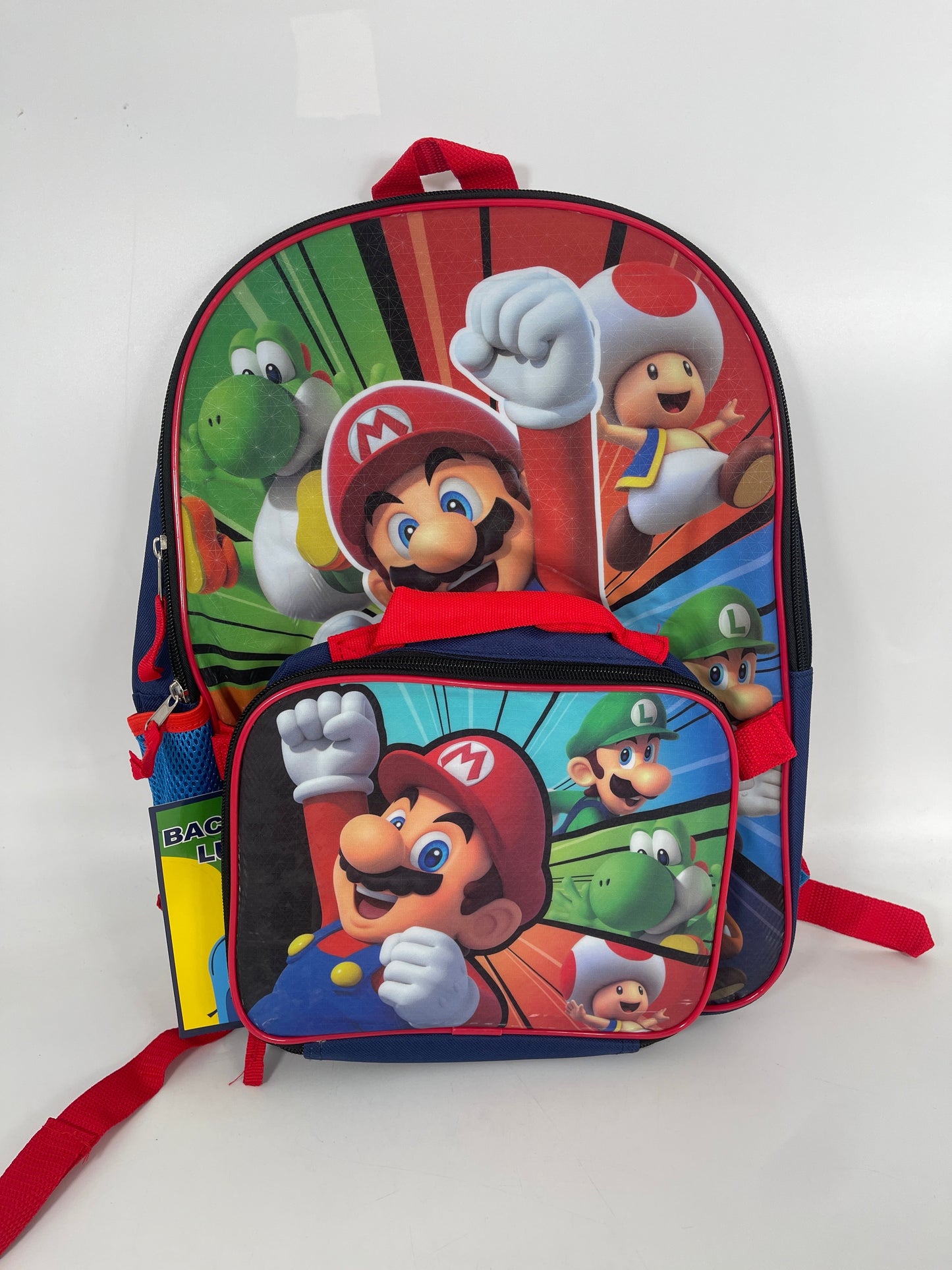 Mario 16" Backpack with  lunch bag (6pcs)