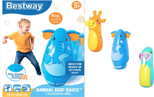 52152E BESTWAY 36"INFLATABLE 3/A ANIMAL POP BAG (24/CS)