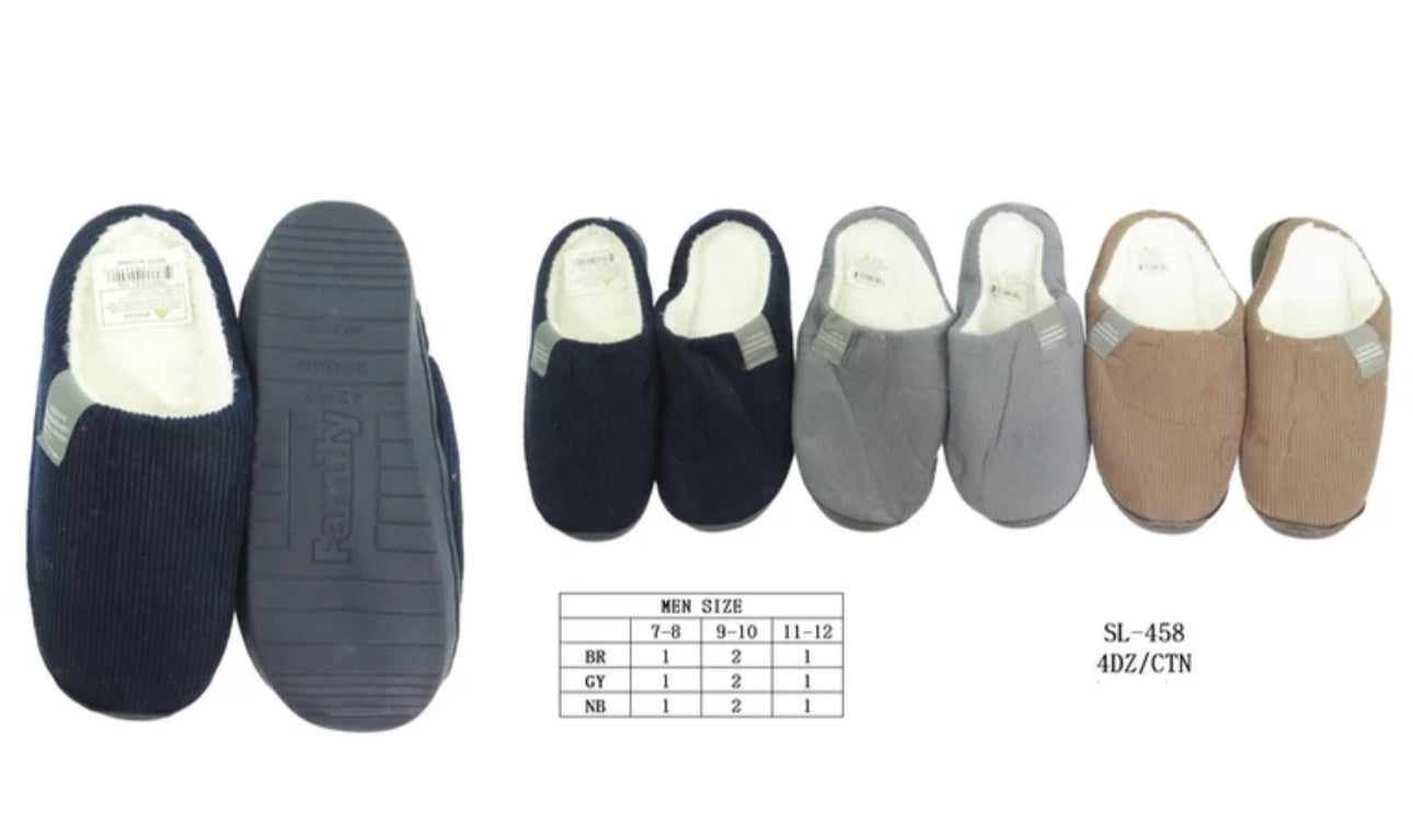 SL458 WINTER SLIPPERS  CORDUROY 4DZ/CT (12)