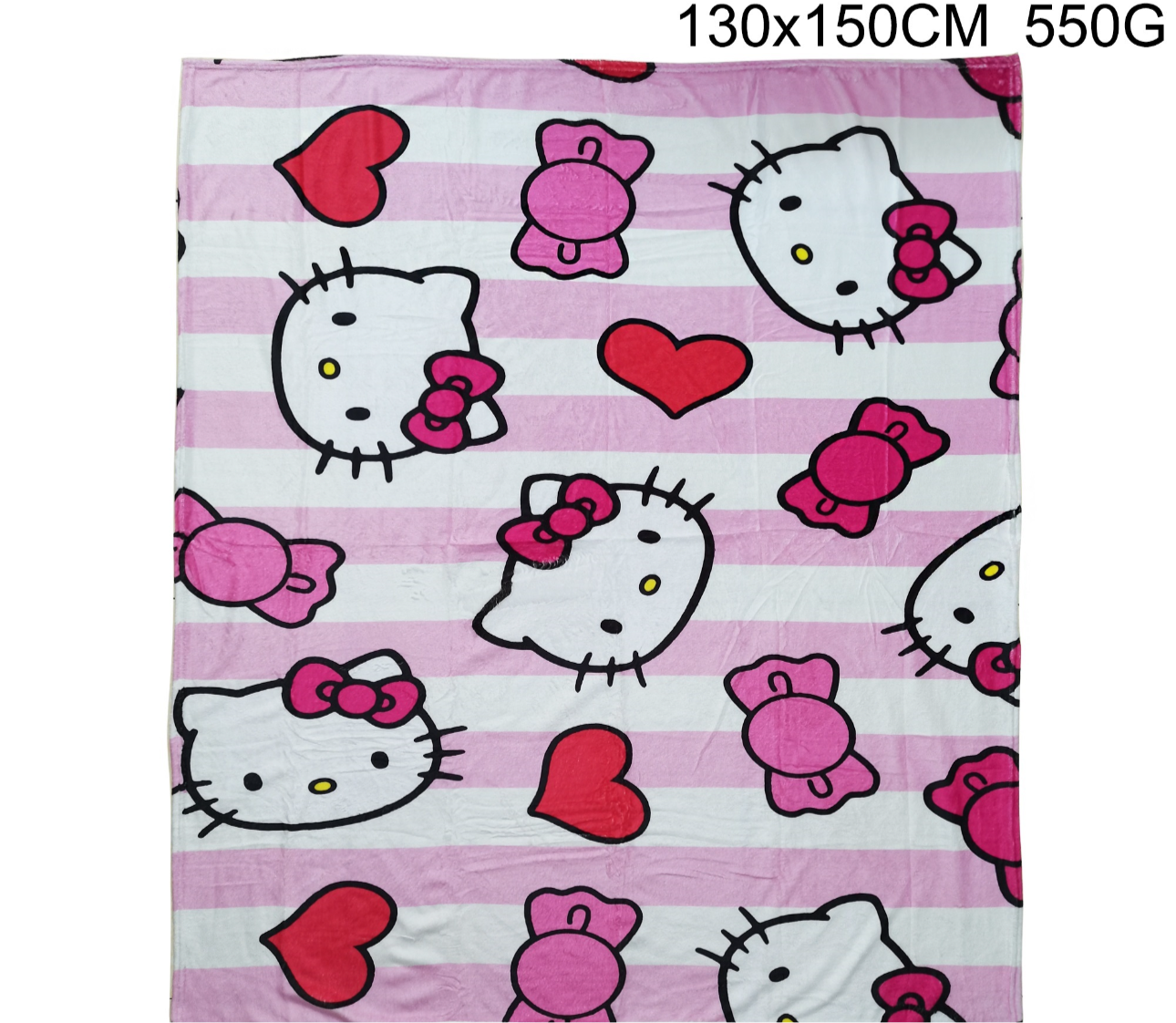 SS4316-85 Throw Hello Kitty Stripes 130x150cm (7pcs)