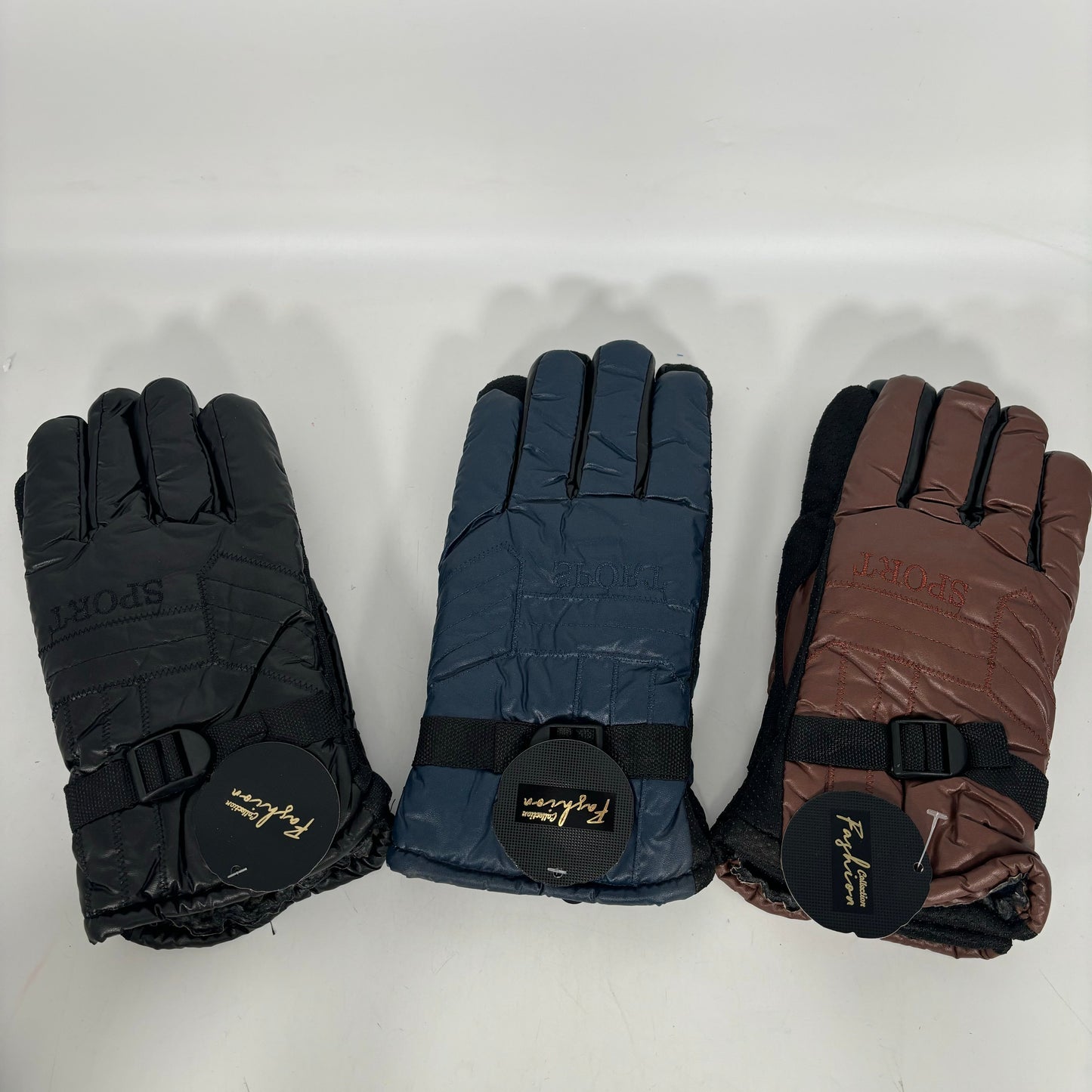 GL-1030 WINTER GLOVES  BLUE/BLACK/BROWN (12PCS)