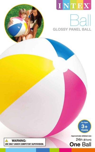 59030EP INTEX BEACH BALL 24 GLOSSY PANEL AGE 3+ POLY BAG  (36/CS)