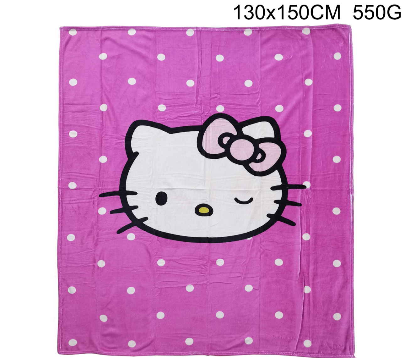 SS4316-86 ThrowHello Kitty Pink with Dots 130x150cm (7pcs)