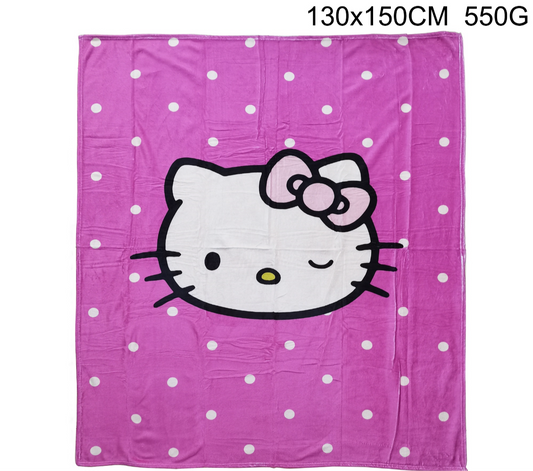 SS4316-86 ThrowHello Kitty Pink with Dots 130x150cm (7pcs)