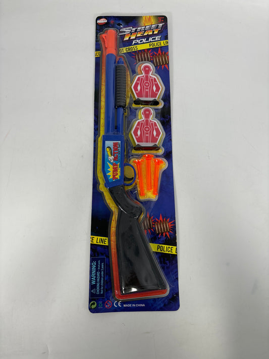 11978 BLUE GUN W/ 3 SOFT DARTS, 2 TARGETS ON BLISTER CARD (48pcs)