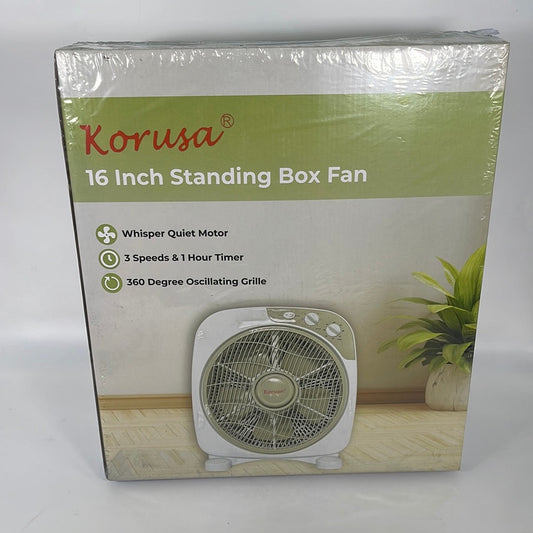 12120 16" 3 Spees Korusa Box Fan W/Timer (1)