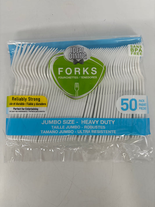 36060 Ideal Dining 50ct Plastic Fork Jumbo (24pcs)