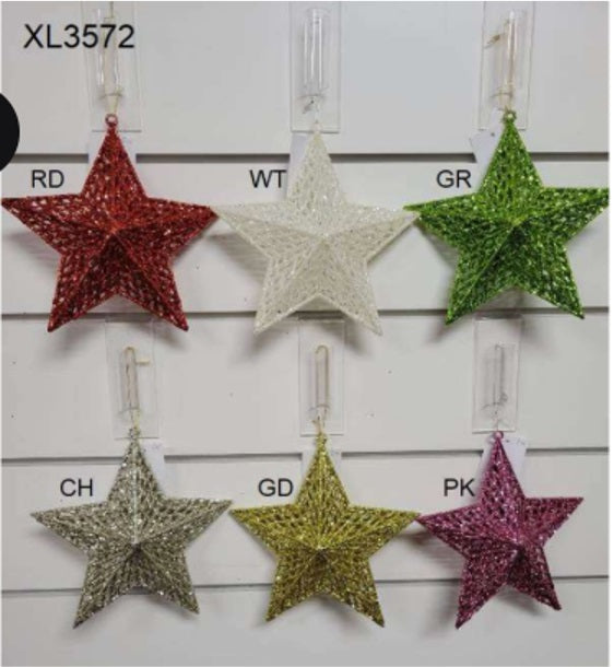 XL3572GD 9IN CHRISTMAS STAR-SHAPED ORNAMENT GD (24)