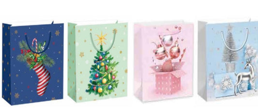 GB-127 X-Large Christmas Gift Bag - Mix Color 31x42x12cm (20dz/case) (12)