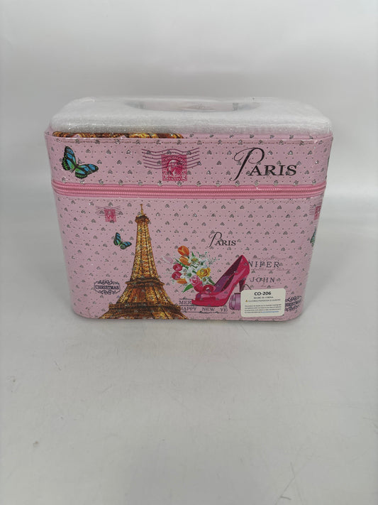 CO-206  3PCS Cosmetic Case Paris  Pink (1)