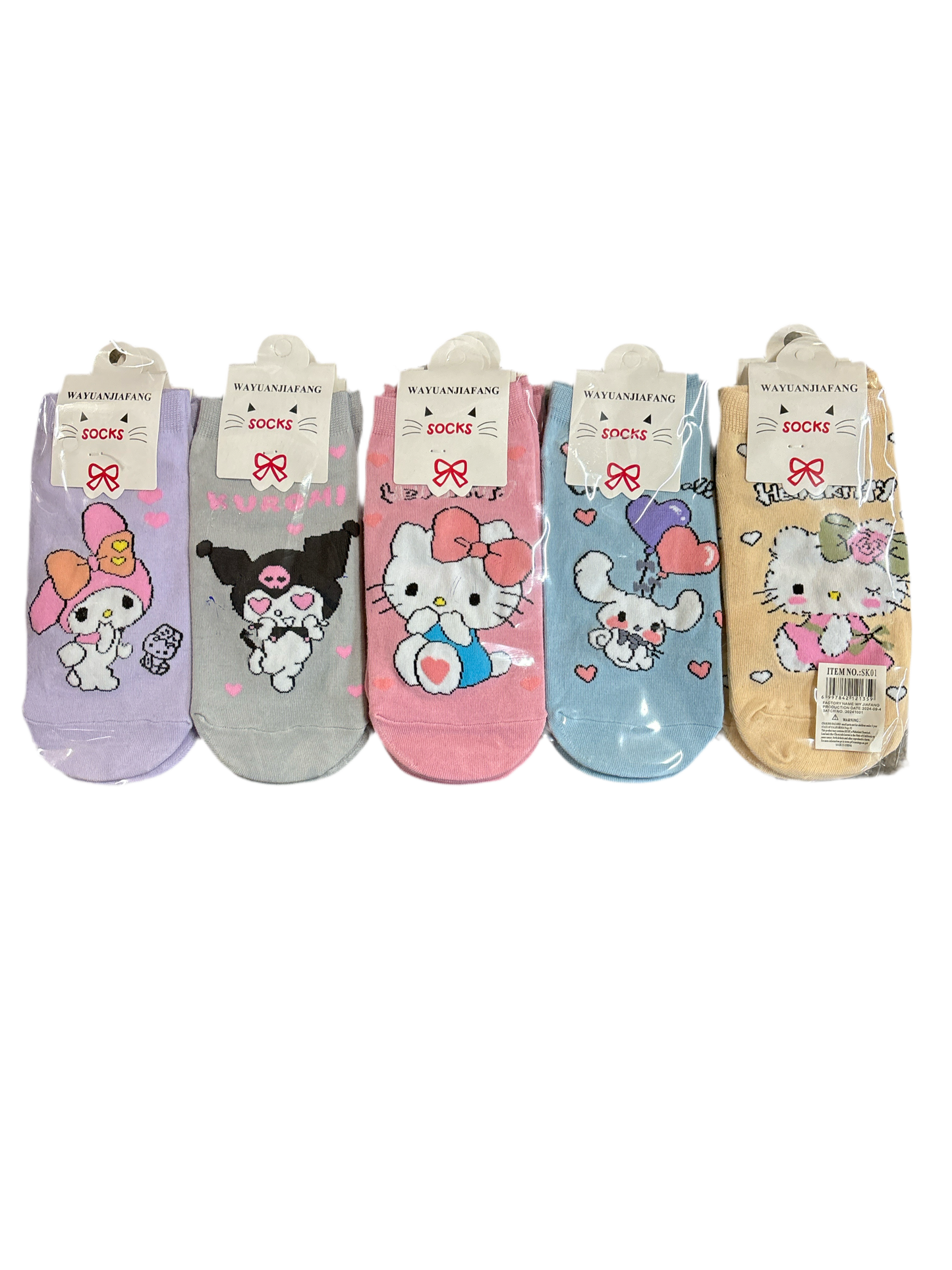 SK01 Socks Hello Kitty Asst Designs (12)