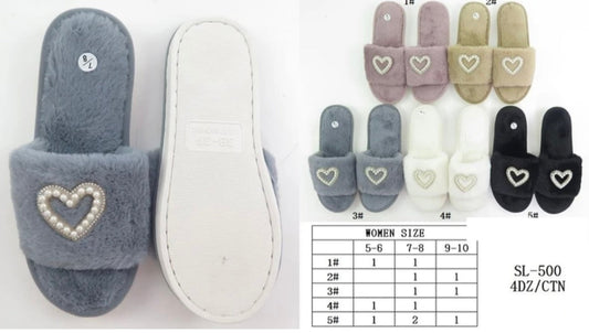 SL500 FAUX WINTER SLIPPERS OPEN TOE 4DZ/CT (12)