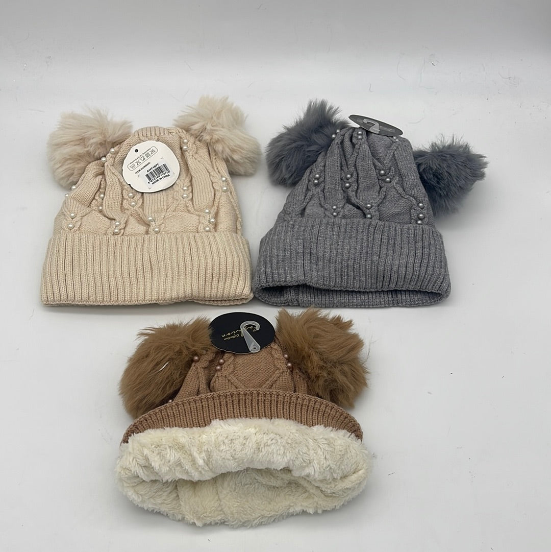 AHT1077Pompom beanie (12PCS)