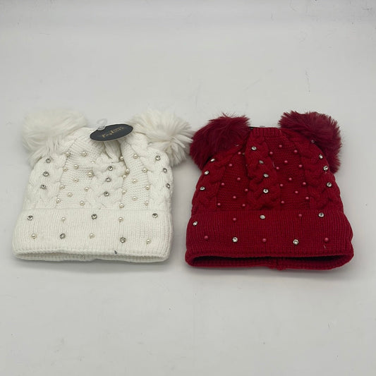 AHT1072Pompom beanie (12PCS) CHECKED