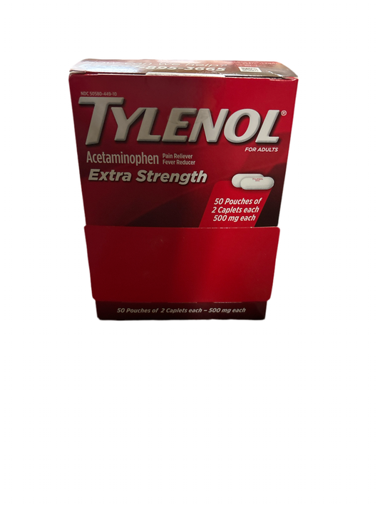 88629 Tylenol Caplets 2ct Extra Strength Box (50)