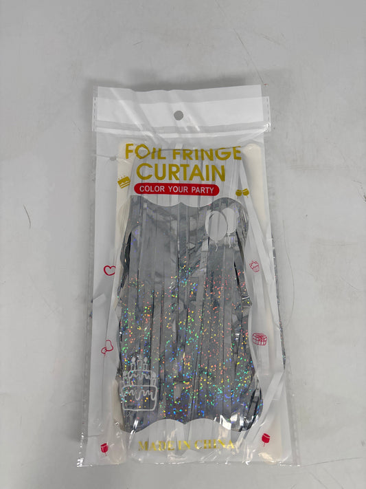 PY-1321 Silver Glitter    Foil  Fringe Curtain  3.3x6.6FT (12)