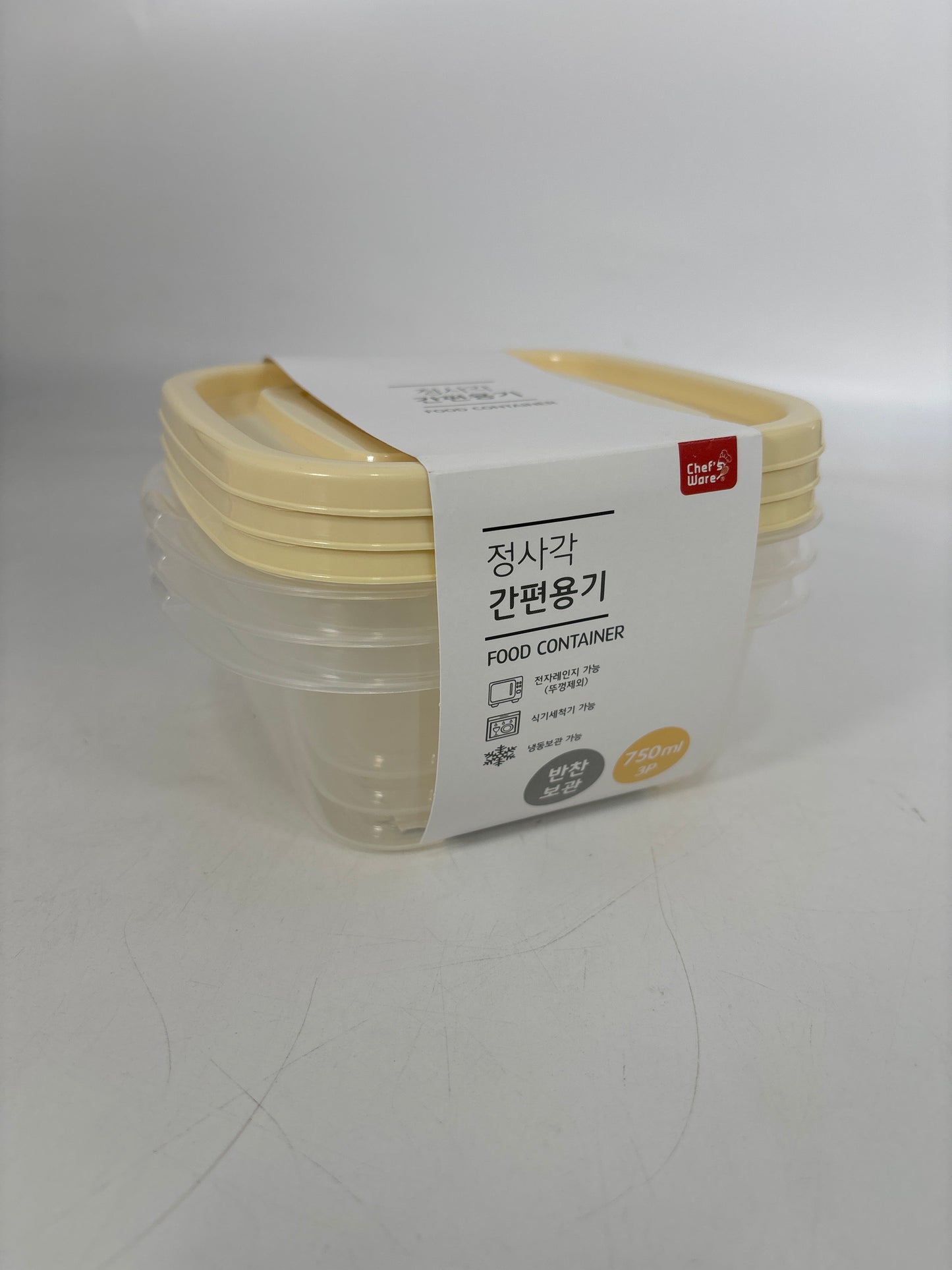 BS-111 Square Container (750ml/3set) (4pcs)