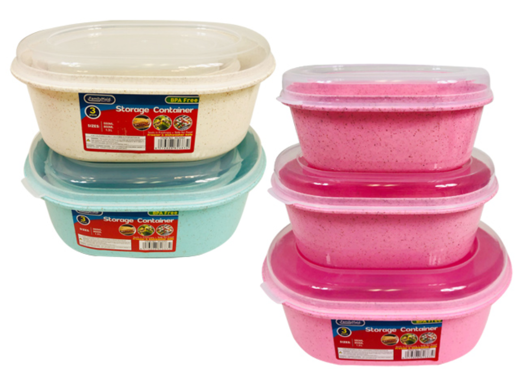 88268D 3PC Oval Food Containers High Quality, Extra Durable (48)