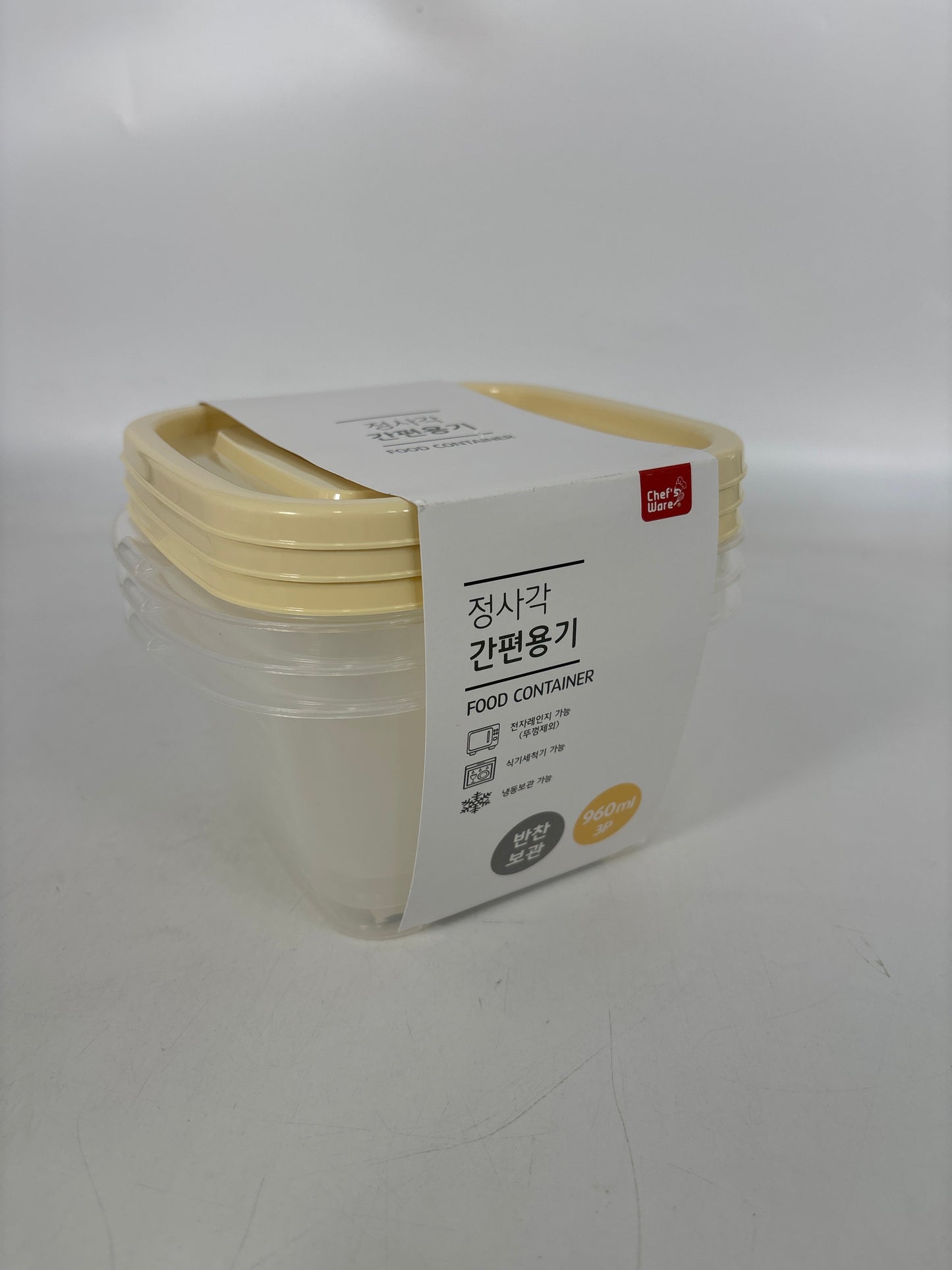 BS-112 Square Container (960ml/3set) (4pcs)