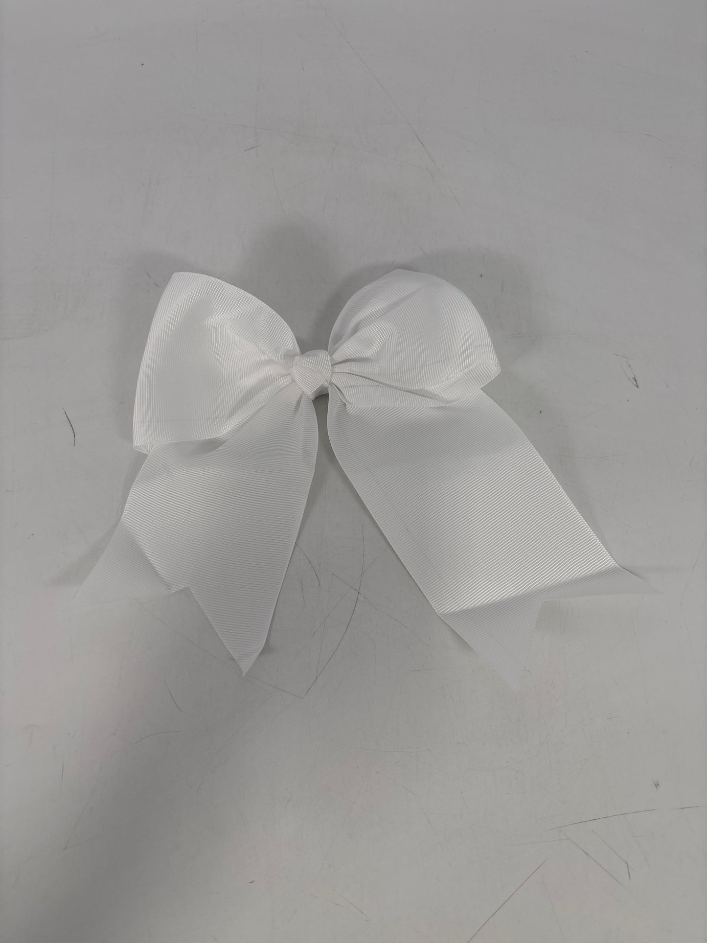 White Hair Bow 20cm Cheer Shape (5DZ)